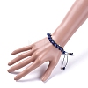 Natural Lapis Lazuli Braided Bead Bracelets BJEW-JB04914-02-4