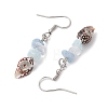 Spiral Shell & Natural Gemstone Dangle Earrings for Women EJEW-JE05813-5