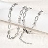 304 Stainless Steel Heart Link Chain Necklaces for Women NJEW-A046-02B-P-3