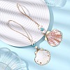 Electroplate Sea Shell Pendant Decorations HJEW-JM04566-1