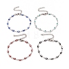 Enamel Horse Eye Link Chains Bracelet BJEW-P271-05P-1