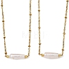 Natural Baroque Keshi Pearl Column Pendant 304 Stainless Steel Satellite Chain Necklaces NJEW-JN06338-01-2