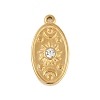 Ion Plating(IP) 304 Stainless Steel Rack Plating Cubic Zirconia Pendants X-STAS-U019-05G-1