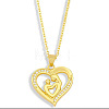 Alloy Crystal Rhinestone Heart with Mother and Baby Pendant Necklaces for Mother's Day FS-WGAE5FE-02-2