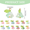 10Pcs Acrylic & Glass Flower Pendants PALLOY-YW00116-01-3