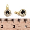 Brass Micro Pave Cubic Zirconia Charms KK-C051-12G-01-3