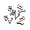 Gunmetal Plated Alloy Letter Pendants PALLOY-J718-01B-Z-2