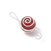 4Pcs 4 Styles Natural Amethyst & Carnelian & Green Aventurine & Rose Quartz Round Copper Wire Wrapped Pendants PALLOY-TA00248-02-4