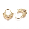 Brass Micro Pave Clear Cubic Zirconia Hoop Earrings EJEW-L234-62A-G-2