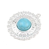 304 Stainless Steel with Synthetic Turquoise Pendants STAS-H253-01D-S-2