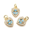 Valentine's Day Brass Micro Pave Cubic Zirconia Charms KK-N287-07G-1