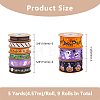 9Pcs 9 Styles Halloween Printed Polyester Grosgrain Ribbon OCOR-WH0085-74-2