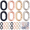 SUNNYCLUE 24Pcs 4 Colors Alloy Spring Gate Rings FIND-SC0007-20-1