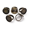 Brass Adjustable Ring Blank Base Cabochon Setting Components KK-O003-05AB-NF-5