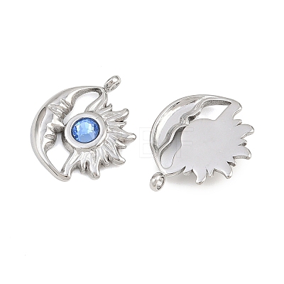304 Stainless Steel Rhinestone Pendants STAS-Z166-24P-03-1