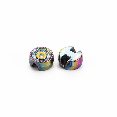 Rack Plating Rainbow Color Alloy Beads Rhinestone Settings PALLOY-S180-367-1