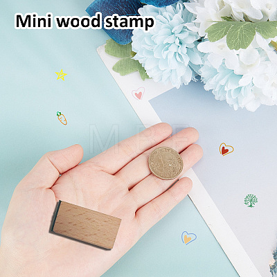 Square Wooden Stamps DIY-WH0546-003-1