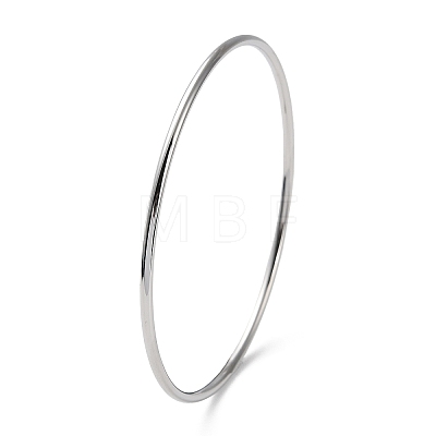 Non-Tarnish 304 Stainless Steel Simple Plain Bangle for Women High Polished BJEW-F461-01I-P-1