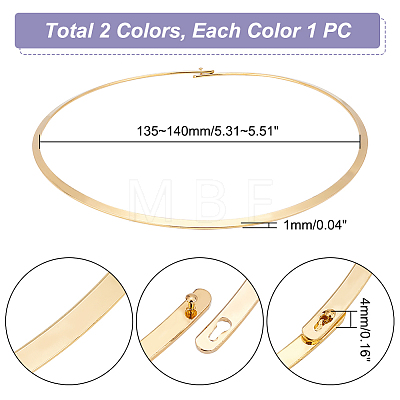 Unicraftale 2Pcs 2 Colors 304 Stainless Steel Wire Wrap Collar Necklaces Set for Women NJEW-UN0001-34-1
