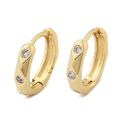 Ring Sparkling Cubic Zirconia Huggie Hoop Earrings for Girl Women EJEW-H126-05G-1