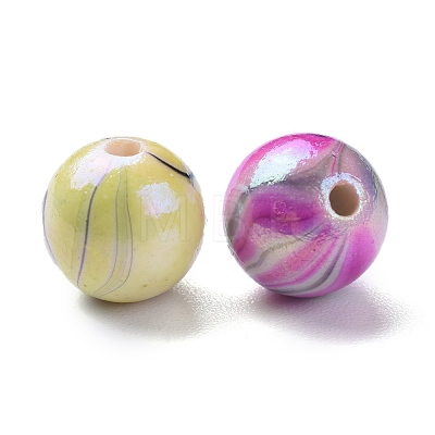 AB Color Wave Printed Acrylic Beads MACR-Q151A-M-1