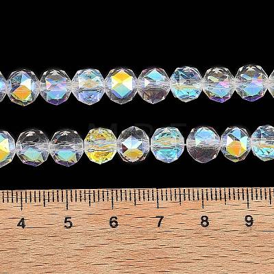 Electroplate Transparent Glass Beads Strands GLAA-H040-01H-1