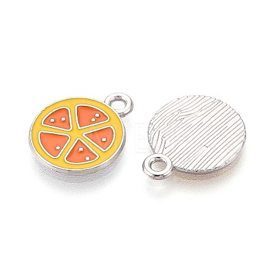 Fruit Alloy Enamel Charms PALLOY-S058-01P-09-1