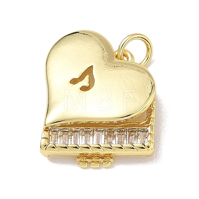 Brass Micro Pave Clear Cubic Zirconia Pendants KK-D289-01G-06-1
