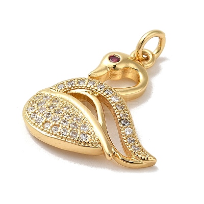 Rack Plating Brass Micro Pave Cubic Zirconia Pendants KK-K377-31G-1