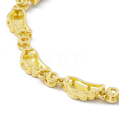 Brass Micro Pave Cubic Zirconia Chain Bracelets BJEW-P288-07G-1