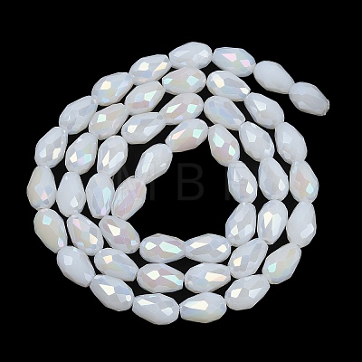 Opaque Solid Color Electroplate Glass Beads Strands EGLA-N013-J8mm-B03-1