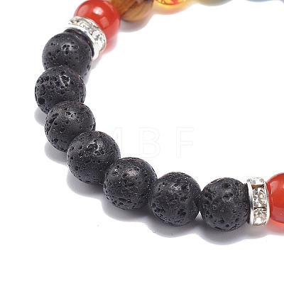 6Pcs 6 Style Natural & Synthetic Mixed Gemstone Beaded Stretch Bracelets Set BJEW-JB08824-1