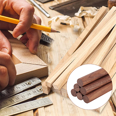 Walnut Wood Sticks DIY-WH0308-336A-1