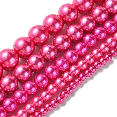 Dyed Glass Pearl Round Beads Strands HY-X0001-03-1