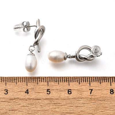 304 Stainless Steel knot Stud Earrings EJEW-C133-02P-1