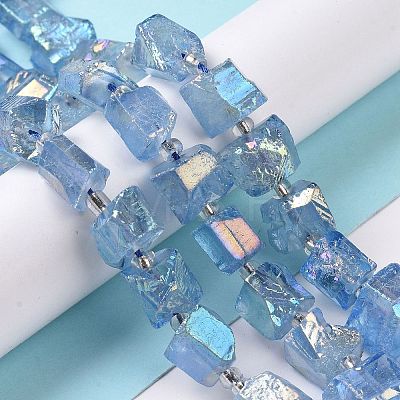 Electroplated Natural Quartz Beads Strands G-G767-02-05-1