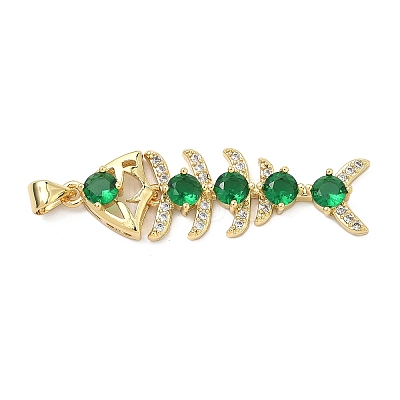 Brass Micro Pave Cubic Zirconia Charms KK-P345-05G-1