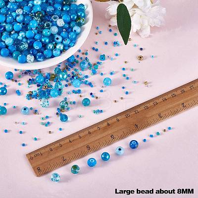 2 Bag Glass Round Beads Set JX547E-1