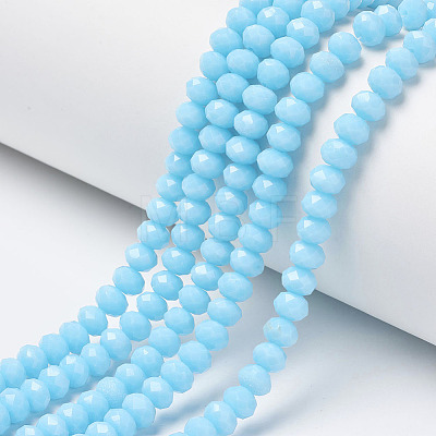 Opaque Solid Color Imitation Jade Glass Beads Strands EGLA-A044-P1mm-D08-1