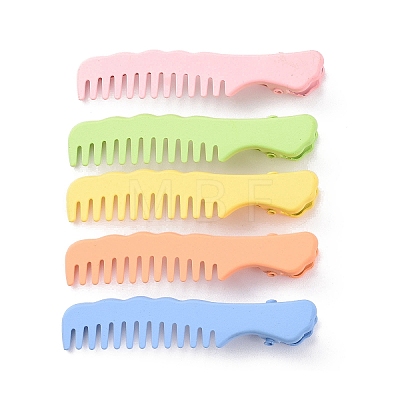 Comb Shape Spray Painted Iron Alligator Hair Clips for Girls PHAR-A011-18-1