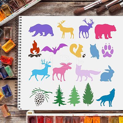 Plastic Reusable Drawing Painting Stencils Templates DIY-WH0172-393-1