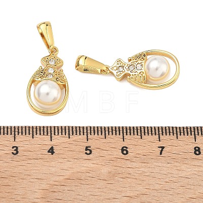 304 Stainless Steel & ABS Plastic Imitation Pearl Pendants STAS-C172-23G-1