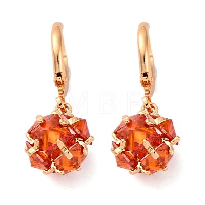 Brass Micro Pave Cubic Zirconia Leverback Earrings EJEW-K300-58G-01-1