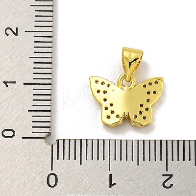 Rack Plating Brass Micro Pave Cubic Zirconia Pendants KK-C074-02G-03-1