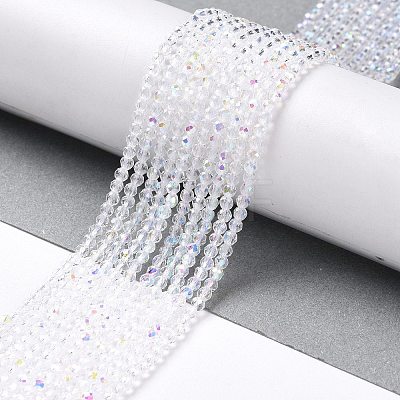 Electroplate Glass Beads Strands GLAA-H021-01A-AB01-1