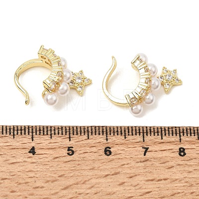 Brass Micro Pave Cubic Zirconia Cuff Earrings CU-CBAE7DF-29G-1