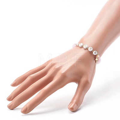 Glass Beads Stretch Bracelets BJEW-JB06577-01-1