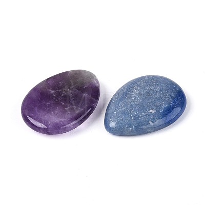 Natural & Synthetic Mixed Thumb Worry Stone G-Q601-04-1