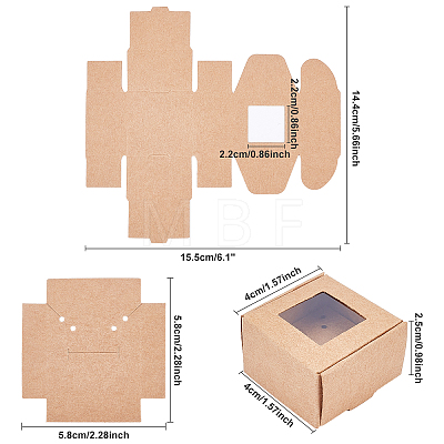 Foldable Creative Kraft Paper Box CON-WH0077-15-1