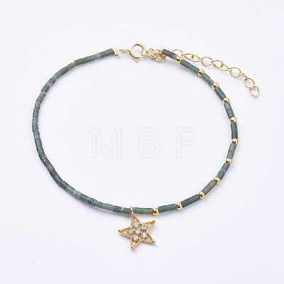 Brass Charms Bracelets BJEW-I247-13-A-1